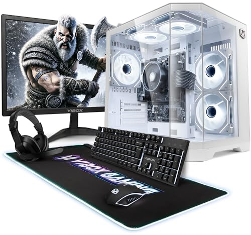 Vibox I-529 Gaming PC Set Komplett • Monitor 22 Zoll • AMD Ryzen 3 3200G 4-Kern • Radeon Vega 8 • 16GB RAM • 500GB SSD • Windows 11 • WLAN 6 + Bluetooth 5.4