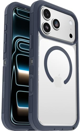 OtterBox Defender Pro XT MagSafe Hülle, iPhone 17 Pro Max, Transparent/Blau | Stoßfest und ultra-robust, Schützende Hülle, 7x getestet nach Militärstandard