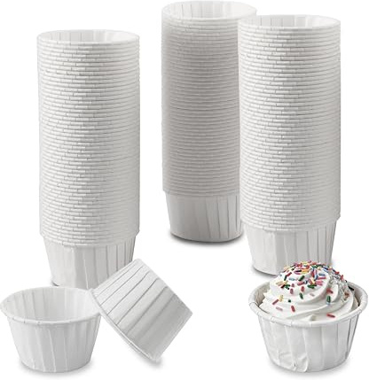 150 Pcs Cupcake Cases for Baking, Paper Muffin Cases for Bakings, Cup Cake Case for Baking Cups, Greaseproof Paper Cupcake Liners for Christmas Birthday Wedding Party(White)