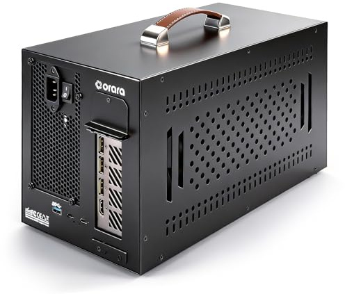ORARA eGPU Boîtier compatible avec station d'accueil eGPU Thunderbolt 3/4/USB4 40 Gbit/s, boîtier compact pour carte graphique externe compatible avec NVIDIA/AMD PCIe, PD 85 W, Daisy Chain (noir)