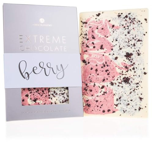 EXTREME BLAUBEEREN & HIMBEEREN - Schoko-Tafel mit Beeren | 350 g | Extra Groß | Schokoladen Geschenke | Weißer Schokolade mit Himbeeren und Blaubeeren | Valentinstag | Geschenkidee