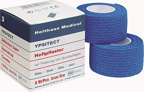YPSITECT® Heftpflaster zur Fixierung von Wundauflagen 2 St. in Faltschachtel blau 3 cm x 5m