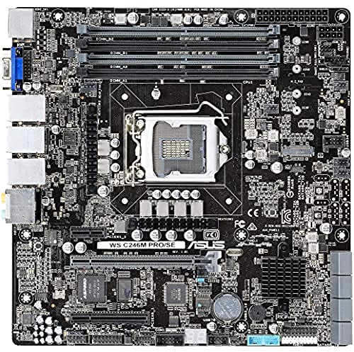 ASUS WS C246M Pro/Se - Carte-mère - Micro ATX - Socket LGA1151 - C246 - USB 3.1 Gen 1, USB 3.1 Gen 2-2 x Gigabit LAN - Carte Graphique embarquée (unité Centrale requise) - Audio HD (8 canaux)