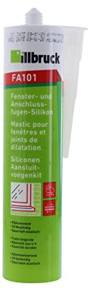 Illbruck FA101, fughe di finestre e di collegamento, in silicone, cartuccia da 310 ml, colore grigio argento RAL7001
