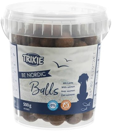 TRIXIE 31865 BE Nordic Salmon Balls, 500 g | Schmackhafter Snack für jeden Tag – glutenfrei, ideal für zwischendurch, mit hohem Fleischanteil – Be Nordic