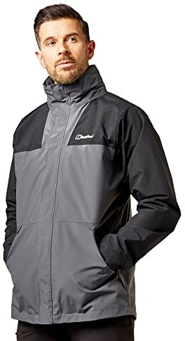 Berghaus Men's Kinglas Pro Gemini 3-in-1 Jacket with Removable Fleece Midlayer & Adjustable Hood, Waterproof, Breathable & Warm Raincoat (UK, Alpha, L, Regular, Regular, Grey)