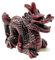 Figura de dragón de resina roja y negra de 8 cm, adorno oriental de criatura mítica Feng Shui para decoración del hogar, escritorio, oficina, exhibición de coleccionistas JR1068