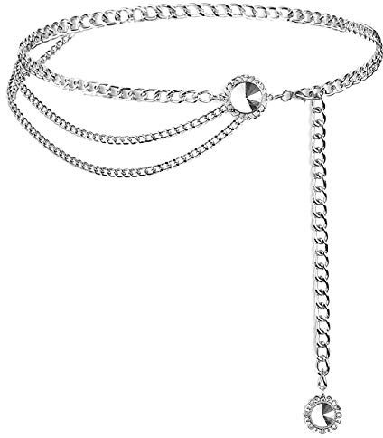YooAi Kettengürtel Für Frauen Mehrschichtige Taillenkette Kleid Gürtel Metallkörper Bauchkette