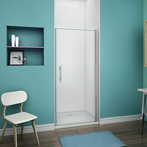 Box Doccia Per Nicchia Porta Battente Vetro 6 mm Temperato Trasparente Anticalcare Telaio Cromo Lucido 80x187 cm