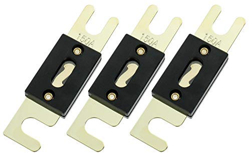 BOJACK 150 Amp 32 V ANL Fusibili piatti per sistema audio e video per auto (confezione da 3 pezzi)