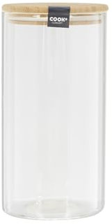 COOK CONCEPT - Bocal Haut en Verre avec Couvercle Joint Silicone - 1,2 Litres - Multifonction Conservation et Stockage - Résistance -40°C/+460°C - Transparent - Passe au Lave-Vaisselle