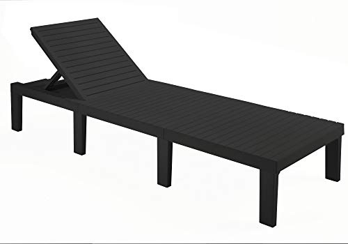 Dmora - Lettino Prendisole Caserta, Sdraio da Giardino Regolabile, Lettino da Esterno, 100% Made in Italy, Cm 195x65h78, Antracite