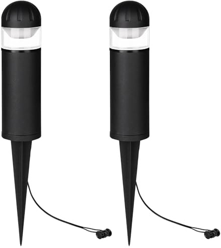 MULANDI LED Landscape Bollard Pathway Light, 2W, DC 12V Low Voltage Path Lighting Outdoor Waterproof, Die-Casted Aluminum Housing for Garden Light, 3000K Warm White Pack of 2