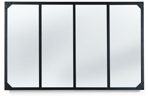 IDMarket - Miroir verrière 4 Bandes Design Industriel 110x70 cm