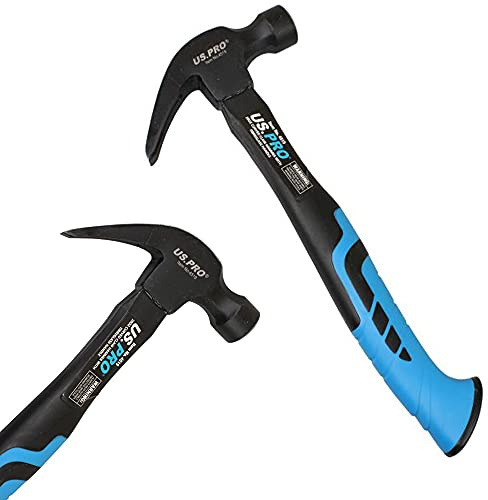 US PRO 20oz Claw Hammer 527g Fibreglass Handle 13'' Inch Curved Head Hammer