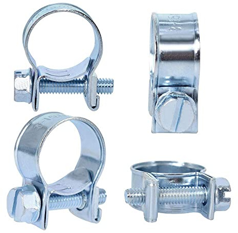 CENPEK 30Pcs Stainless Steel Mini Fuel Injection Hose Clamps Adjustable Pipe Hose Clip Tube Clamps Assortment Kit(1/4 5/16 3/8)