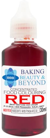 Baking Beauty and Beyond Concentrated Liquid Food Colouring 30ml Red