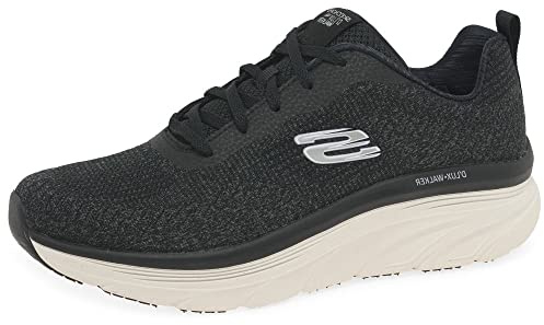 Skechers D'lux Walker Daily Beauty - Tenis para Mujer, Tejido Negro y Ribete Blanco, 40 EU