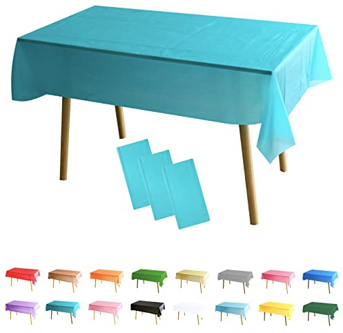 3 Stück Tischdecke Rechteckig Blauer See Party Tischdecke,137 * 274cm Tischdecke Papierrolle Mehrweg Tischdecke aus Kunststoff,Wasserdichte Ölbeständig Tischdecken für Picknick,Geburtstags,Hochzeiten