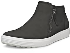 ECCO Femme Soft 7 Side Zip Bootie Sneaker Boots, Black, 35 EU
