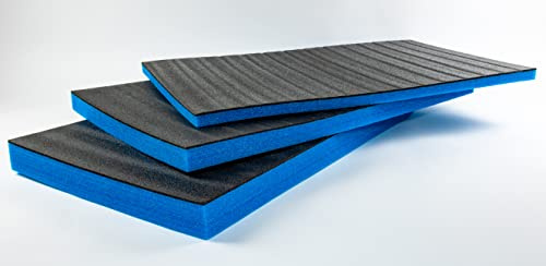 TYGR Multilayer Schaumstoff 1000x600x50 blau für Werkzeug, Kamera & Co. | Einfaches Bearbeiten | Werkzeugeinlage | Koffereinlage | Kaizen