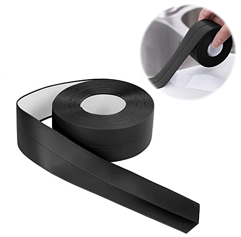 IVEOPPE Weichsockelleiste Selbstklebend Schwarz 16 x 16mm, 20m | Flexible Knickleiste, aus PVC, für Küche und Badezimmer