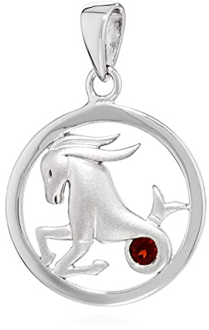 NKlaus 15mm Kettenanhänger 925 Silber weißer Topas echt Zodiac mit Geburtsstein Sonnenzeichen Astrologisches Zeichen Horoskopzeichen