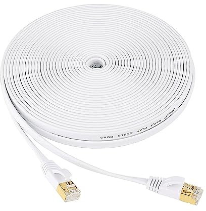 Nutabevr Cat 7 Ethernet Kabel, 10m Schnelle Geschwindigkeit 10Gbps LAN Kabel Kompatibel mit Cat6/Cat5, Netzwerkkabel Flach mit Vergoldetem RJ45 Stecker, für Laptop, PS5/4, Router, Switch
