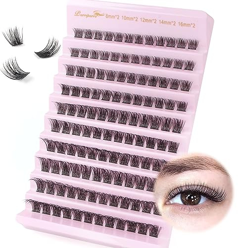 Parriparri Wimpern Extensions Natürlich 120 Stück 8-16mm Lash Cluster | D Curl Cluster Wimpern,Wiederverwendbar Einzelnewimpern, DIY Zu Hause