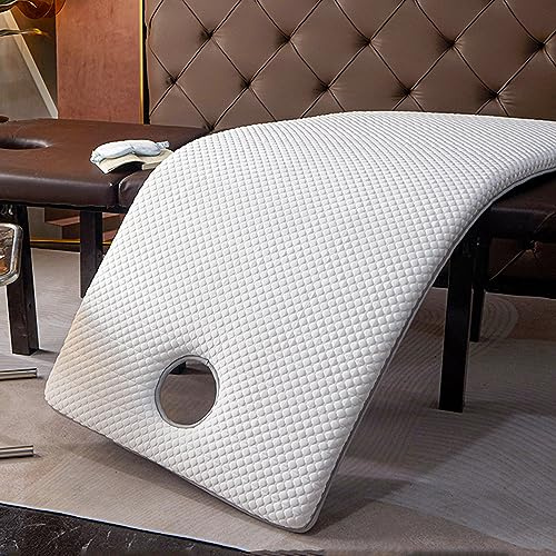 LXJDDLD Matelas De Salon,Surmatelas De Lit Pliable pour Salon De Beauté,Couvre-Matelas De Massage avec Trou Respirer,Protège-Matelas pour Lit Spa,Tête Carrée,White2 S,90x190cm 5cm