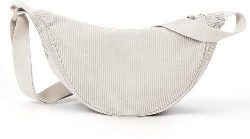 TIAASTAP Umhängetasche & Bauchtasche Damen Cord, Einfarbige Moon Crossbody Bag Gürteltasche mit verstellbarem Gurt