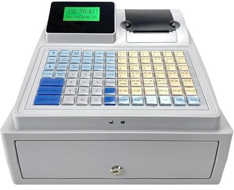 WDDEYYDS Registrierkasse, elektronische Registrierkasse mit Schublade, ideal für Einzelhandel oder Gastgewerbe, Registrierkasse mit 48 Tasten und 8 digitalen LED-Anzeigen für Restaurants