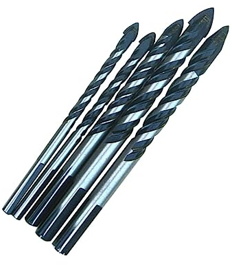 5-in-1 Dreieckiger Glasbohrer aus Legierung für Fliesen | Glas und Keramik, Passend für Tischbohrmaschine und Handbohrer, Sauberes Bohren ohne Rissbildung