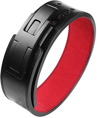 AMIWET Gewichthebergürtel, 13 mm, Leder, Schwarz, Braun, XS-45.27 inch, Hebel, Fitness Zubehör