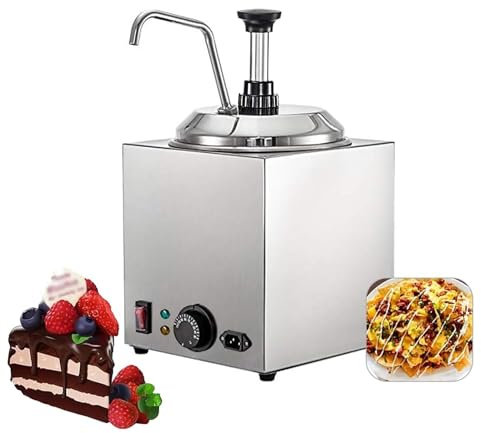 XARONF 2.5L Cheese Sauce Warmer Pump Dispenser, Stainless Steel Food Warmer Chocolate Heated Pump, Temperature Control 30-110℃, for Food Restaurants, Canteens