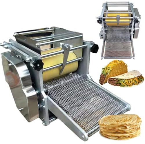Macchina automatica commerciale per la produzione di tortillas di mais, macchina per tacos, macchina automatica per chapatti, acciaio inossidabile 304 per mense scolastiche,Diameter18cm