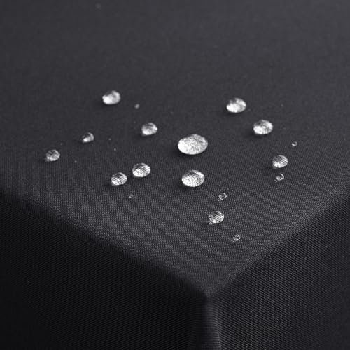 MIULEE Tischdecke Abwaschbar Lotuseffekt Eckig Rechteckig 140x100cm Tischtuch Polyester Wasserabweisend Tischwäsche Schmutzabweisend Abwischbare Tafeldecke für Party Küche Schwarz