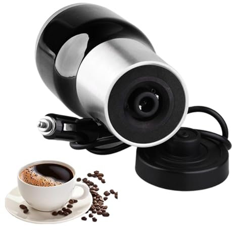 Tasse chauffante pour voiture, chaudière à eau pour voiture,Chaudière de bouilloire de voiture 12V - Tasse de voyage électrique portative, chaudière élégante de bouilloire de voiture avec la poignée 4