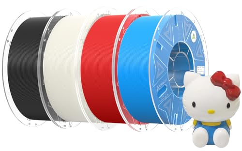 Creality Lot de 4 rouleaux de filament PLA Hyper Official - Noir + blanc + bleu + rouge - 4 kg - Imprimante 3D RFID - Pour impression à grande vitesse - Résistant - Lisse - Performance supérieure -