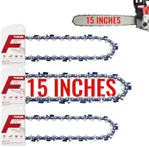 FuGuiB 15 Zoll Sägeketten 3-Pack,38cm 1,3mm .325LP 64TG Kettensägen Kette | Kompatibel mit HUSQVARNA EL600, EL1400, EL1500, EL1600, 5816431-64, DOLMAR 110i, 111, 115i, PS540, PS550