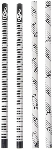 Gammaeon 2025 New Music Note Pencil HB Standard Pencil Music Stationery Piano Notes Student Gift Durable and Useful Nice Design, Pencils and Writing Supplies 4Pcs