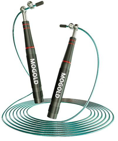 MOGOLD Springseil For Boxen Crossfit - Speed Rope For Erwachsene Fitness Mit Verstellbar 2,5mm Dickes 3 Meter Langes Rope Skipping Seil,Profi Seilspringen Stahl For Home Workout Sports