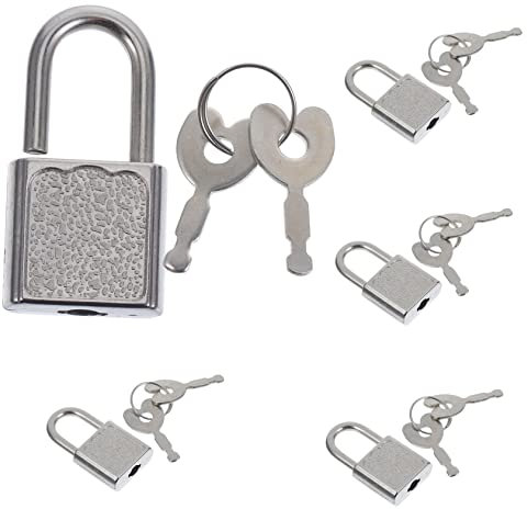 MUSISALY 5 Sets Locks Keys Antique Style Boys and Girls Treasure Chest Locks Keys Plastic Reusable for Storage Box