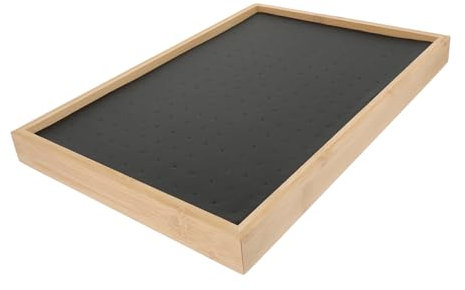 Alipis Bamboo Earring Storage Box Jewelry Organizer Tray Earring Holder Organiser Display Stand