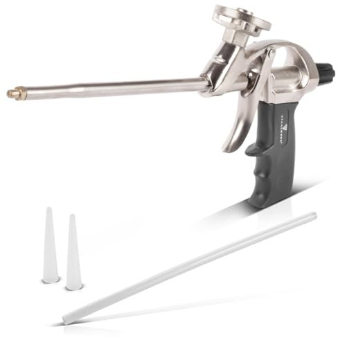 STAHLWERK Schaumpistole für PU Schaum | Bauschaumpistole aus Aluminium | Schaumspritzpistole geeignet für alle gängigen Schaumkartuschen | Dosierpistole zum Abdichten und Isolieren