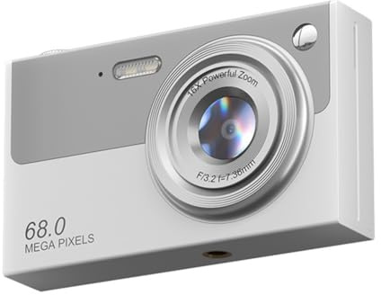 Begchy Fotocamera Digitale 4K WiFi Videocamera Compatta 6800W Pixel 16x Zoom Doppia Lente Selfie Cam 1080P Autofocus Fotografia Bianca