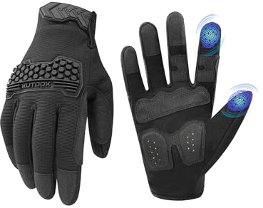 KUTOOK Schutzhandschuhe Schnittfeste Stichfeste Handschuhe Arbeitshandschuhe Schnittschutzhandschuhe Kettensäge Schweißerhandschuhe Schwarz XL