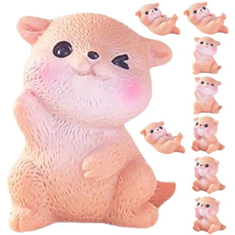Toyvian 9pièces Mini Figurines Loutres Résine Animaux Marins Décorations De Jardin Accessoires De Micro-Paysage Idées De Bricolage