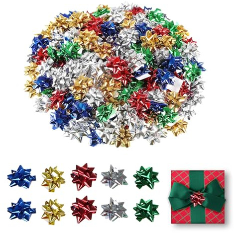 50 lazos de regalo autoadhesivos para Navidad, para envolver regalos, lazos autoadhesivos, pequeños juegos de regalo, decoración de regalo, multicolor, para regalos de Navidad