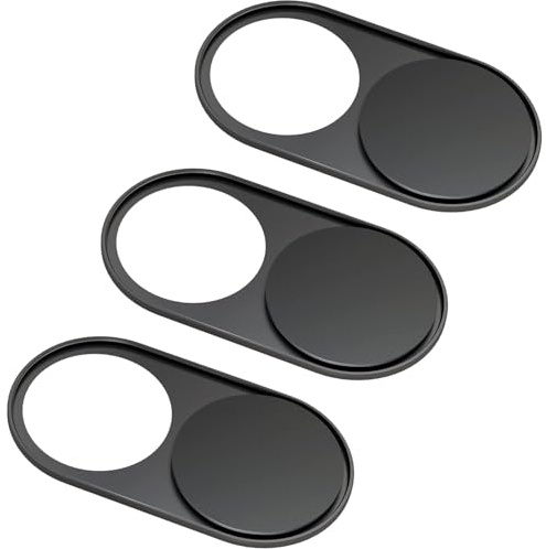 3Pcs Laptop Camera Cover Slider,Metal Phone Camera Webcam Covers Slider,Ultra-Thin Durable Privacy Protective Compatible for Macbook Pro Laptop Air Ipad Pros Imac Tablet Iphone PC/Computer,0.7mm Black